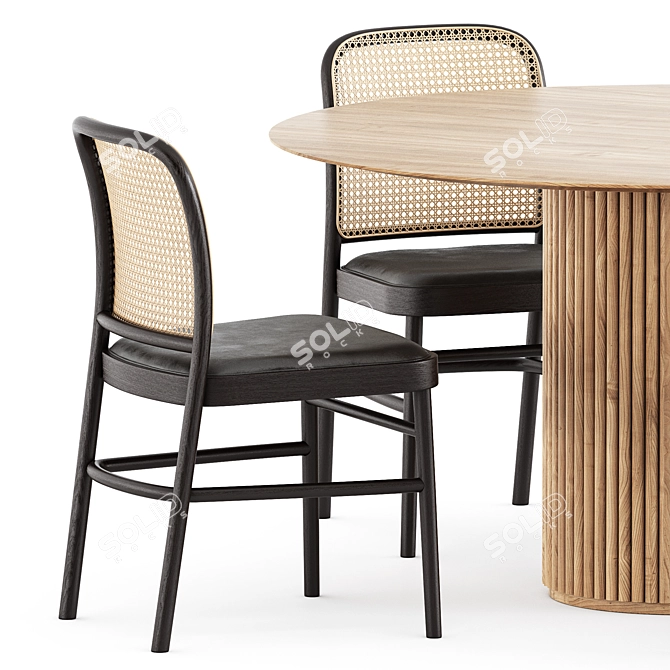 Timeless Bent Chairs and Royal Table 3D model image 2