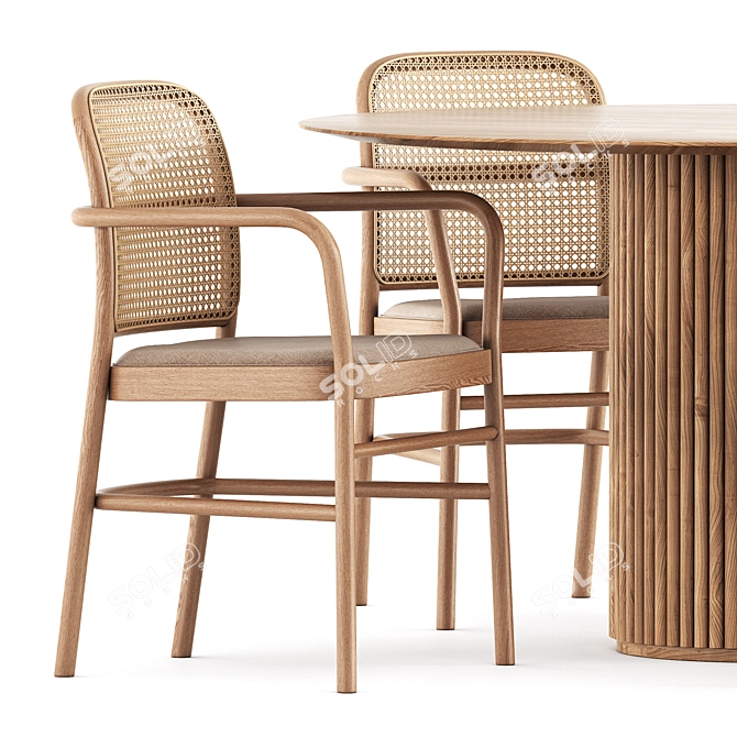 Timeless Bent Chairs and Royal Table 3D model image 3