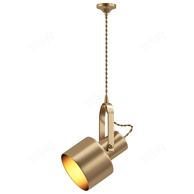  Brass Rotating Miniature Torch 3D model image 1