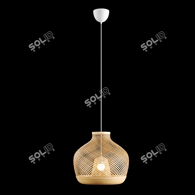 Handcrafted Bamboo Pendant Lamp 3D model image 4