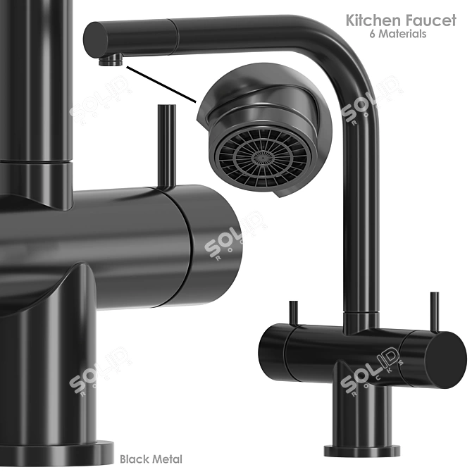 Versatile Kitchen Faucet with Diverse Materials 3D model image 1