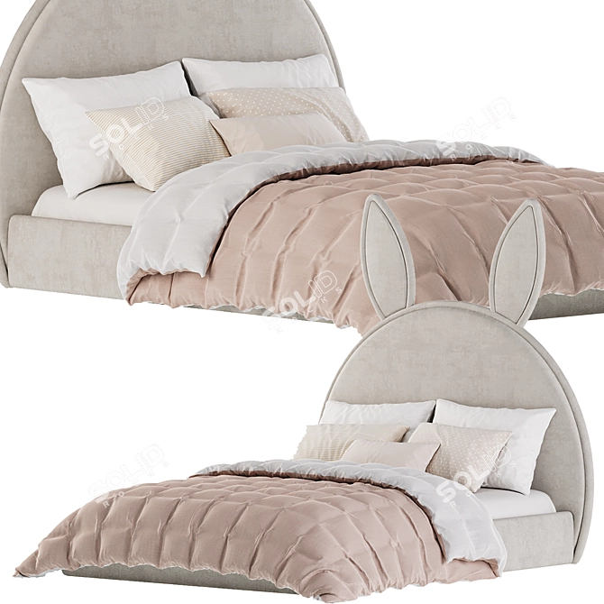 Kids Bed with Ears 3D model image 1