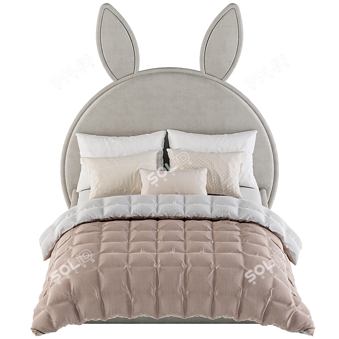 Kids Bed with Ears 3D model image 2