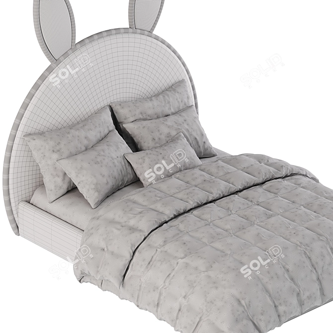 Kids Bed with Ears 3D model image 4