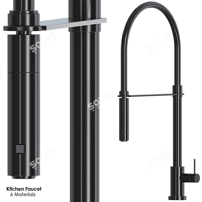 Multimaterial Kitchen Faucet 04 3D model image 1