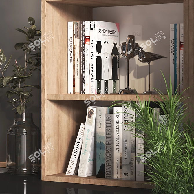 Modern Home Office Work Desk 3D model image 5