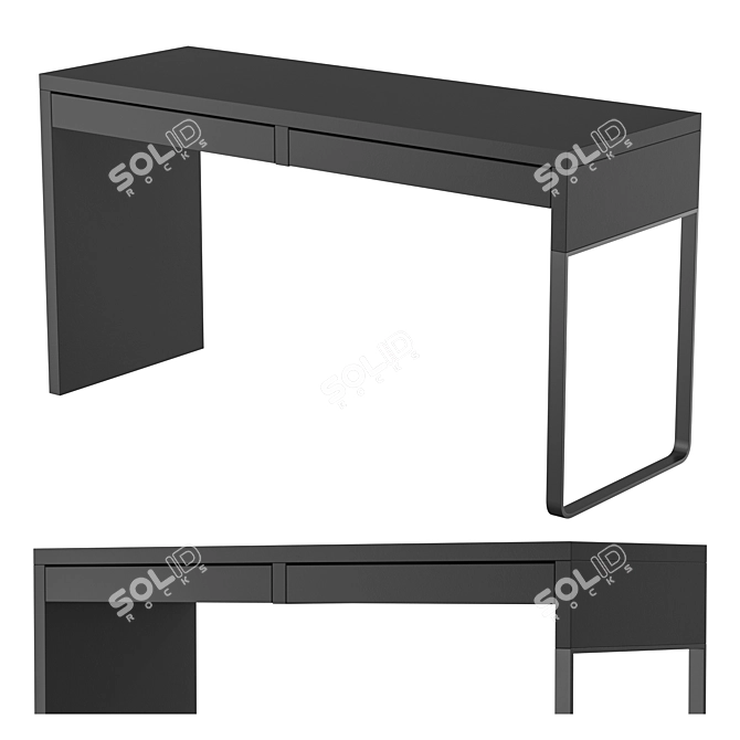 IKEA MICKE Writing Desk Oak 3D model image 1