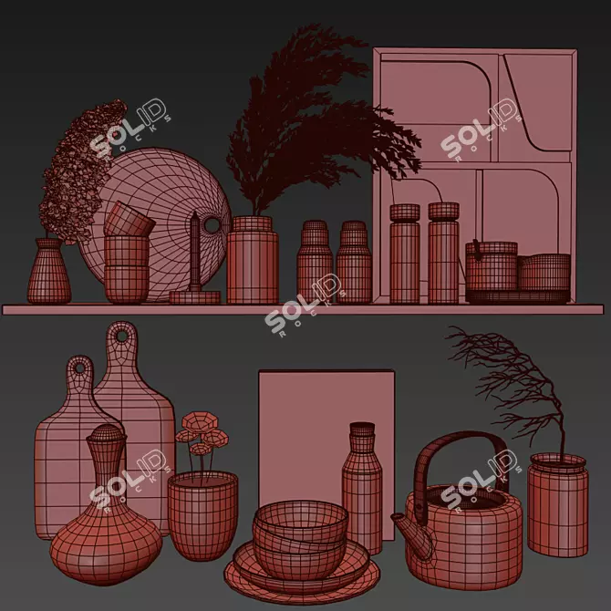  Kitchen Decor Set 011 3D model image 4