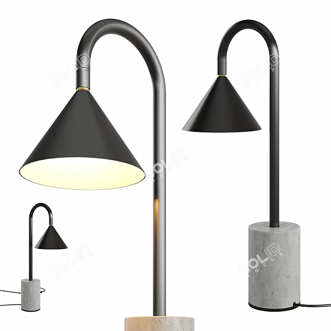 Modern OZZ Desk Lamp Render 3D model image 1