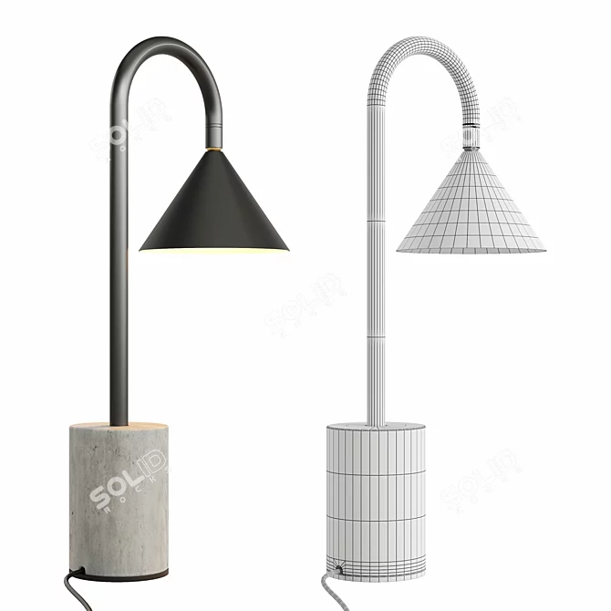 Modern OZZ Desk Lamp Render 3D model image 2