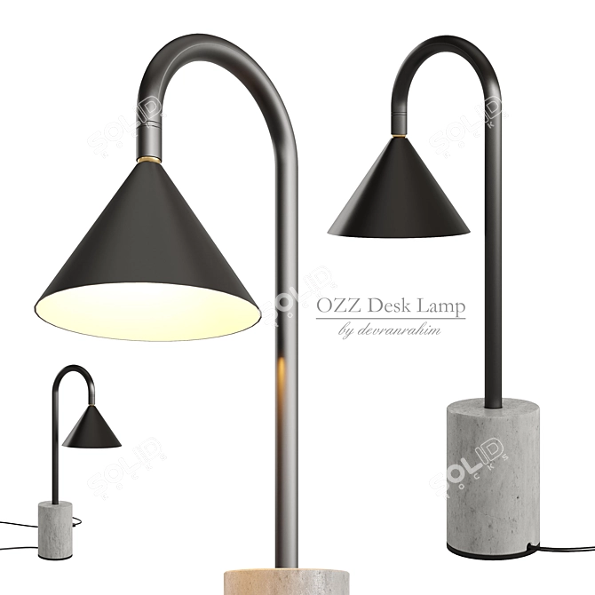 Modern OZZ Desk Lamp Render 3D model image 5