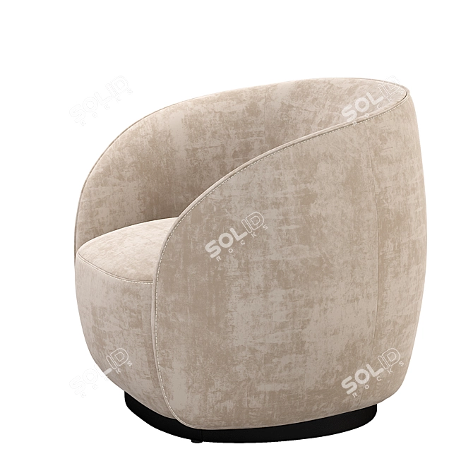 Plush Bouclé Accent Chair 3D model image 2