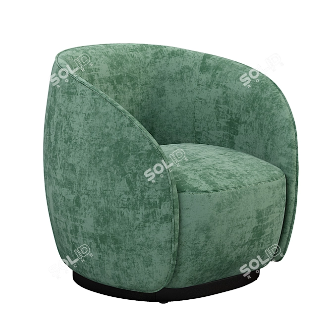 Plush Bouclé Accent Chair 3D model image 3