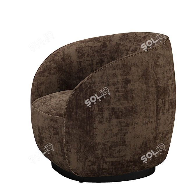 Plush Bouclé Accent Chair 3D model image 6