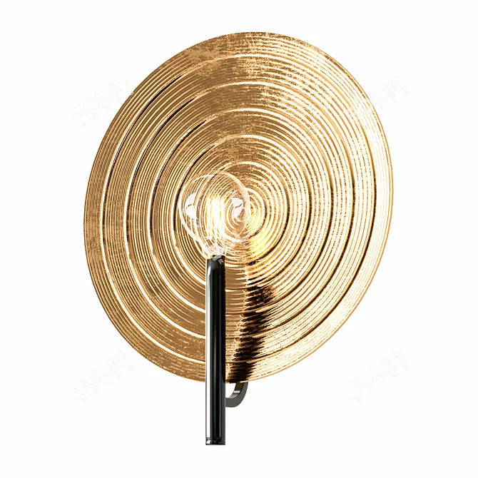 Elegant Orbis Gold Wall Lamp 3D model image 1