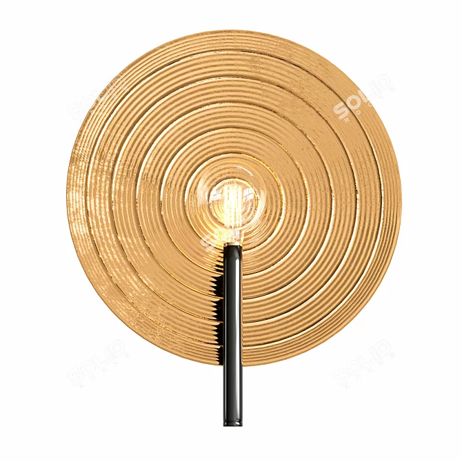 Elegant Orbis Gold Wall Lamp 3D model image 2