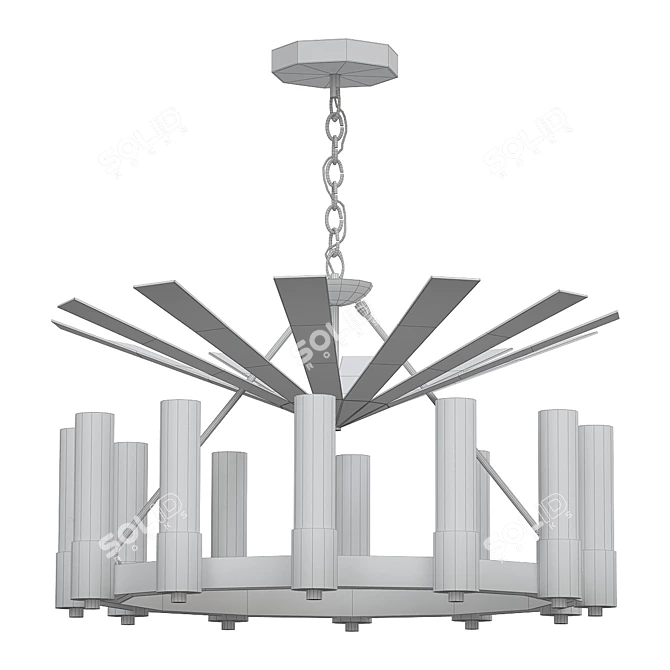 Elegant Piccadilly 12-Light Chandelier 3D model image 2