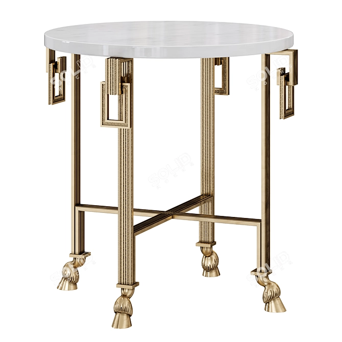 Brass & Marble Side Table 3D model image 1