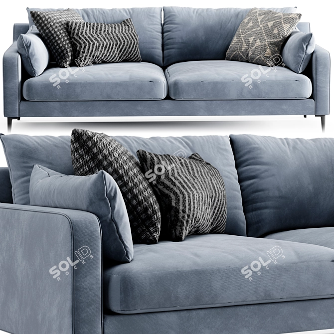 Sleek Mendini Modern Sofa 3D model image 1