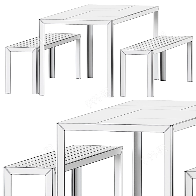 Scandinavian Areal Table Set 3D model image 4
