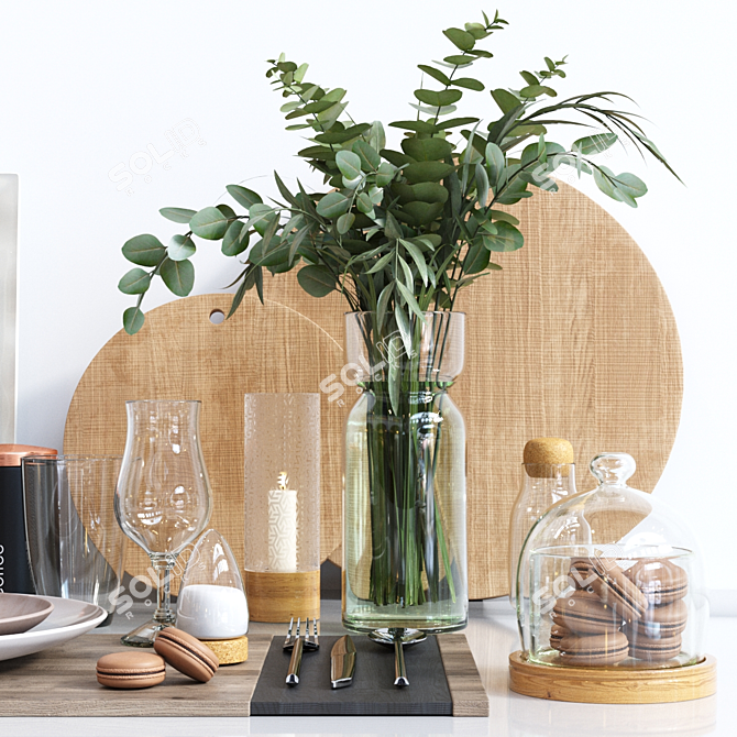 Sleek Kitchen Essentials Set 3D model image 3