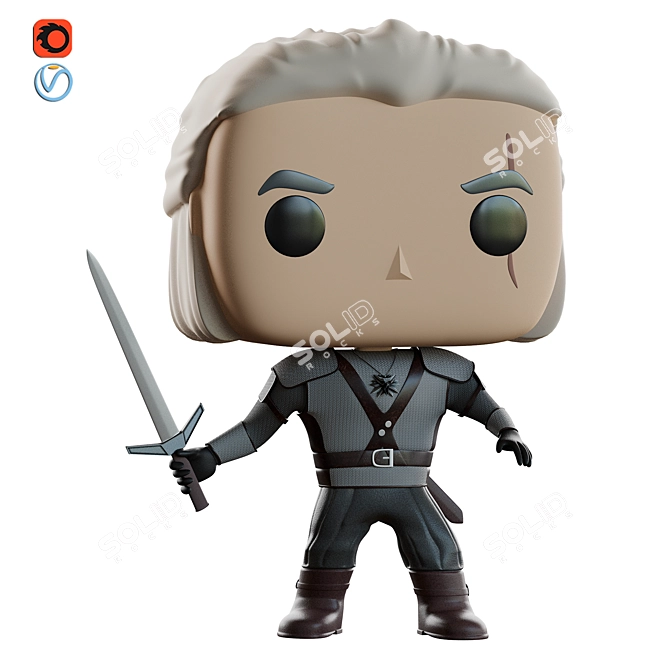 Witcher Geralt Funko Pop Figure 3D model image 1