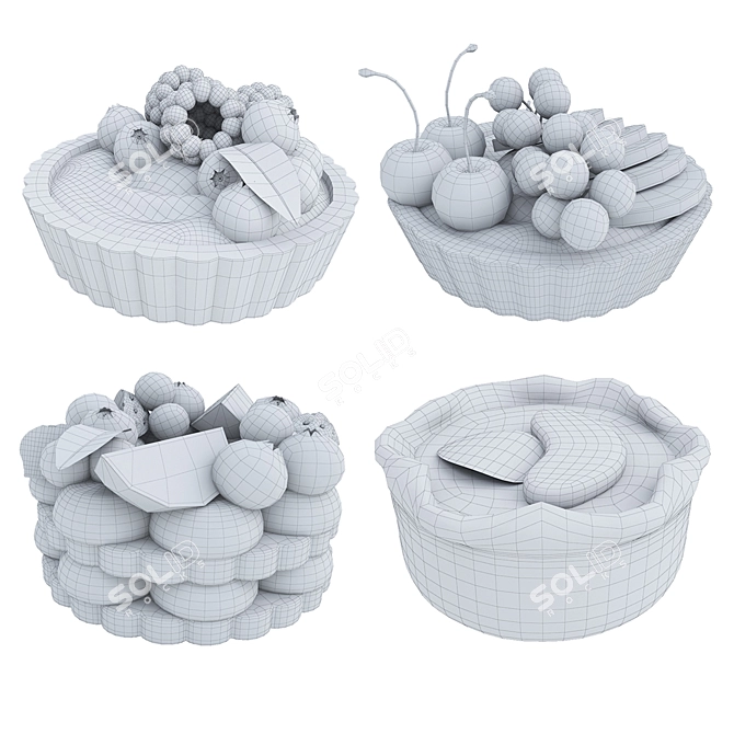  Berry Mini Cake Assortment 3D model image 7