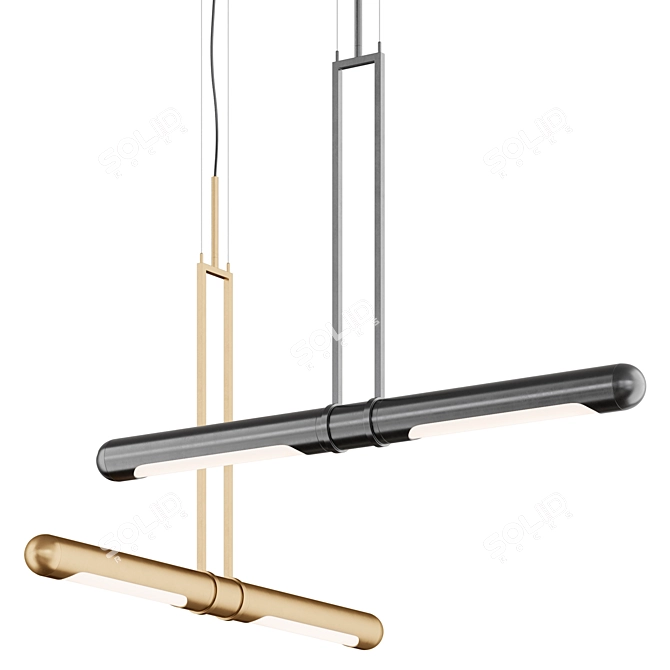 Sleek Bullet Pendant Light 3D model image 1