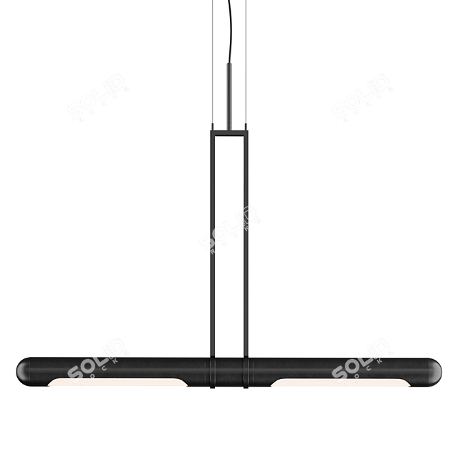 Sleek Bullet Pendant Light 3D model image 2