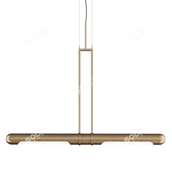 Sleek Bullet Pendant Light 3D model image 3