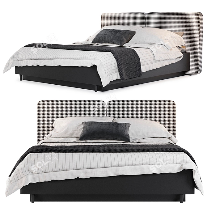 Elevating Grey Intro Bed 3D model image 2