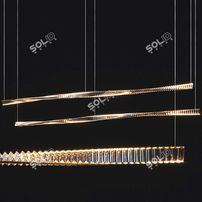 Ethereal Crystal Spiral Chandelier 3D model image 1