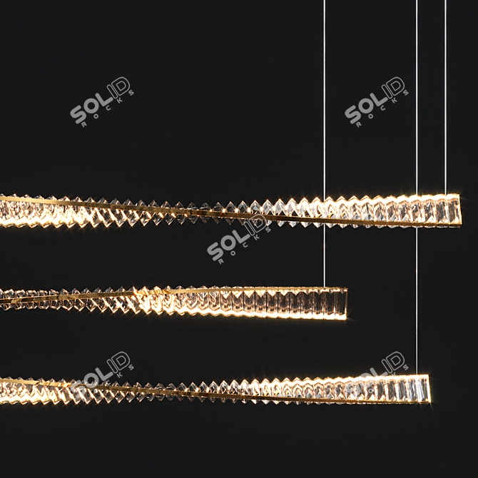 Ethereal Crystal Spiral Chandelier 3D model image 2