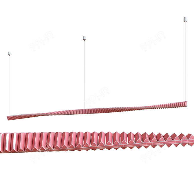 Ethereal Crystal Spiral Chandelier 3D model image 3