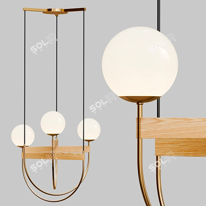 SKANDI Pendant Light Curl 3D model image 2