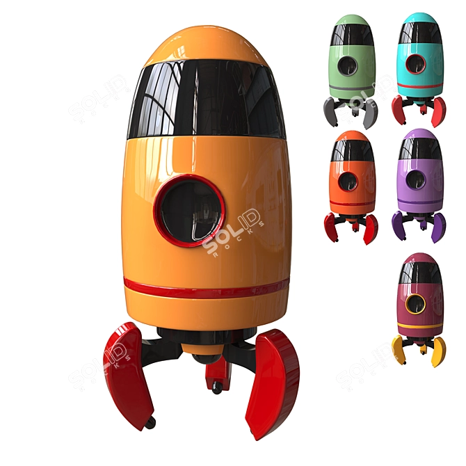 Space Rocket Toy 3D Model 3D model image 3