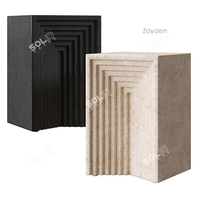 Title: Modern Zayden Side Table Elegance 3D model image 5