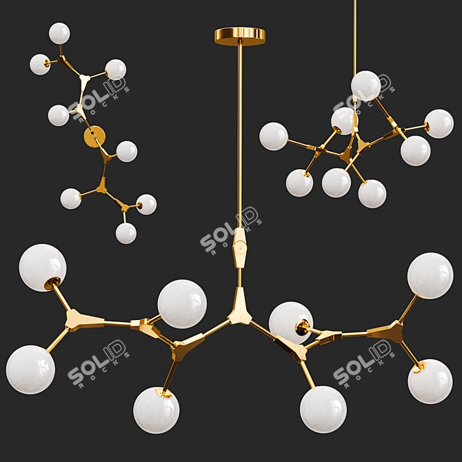 Ethereal Beanstalk Glass Chandelier 3D model image 1