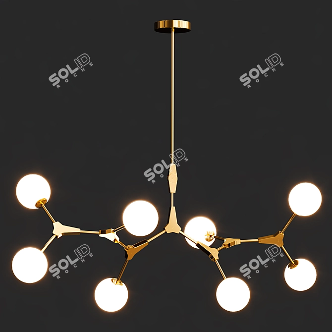 Ethereal Beanstalk Glass Chandelier 3D model image 3