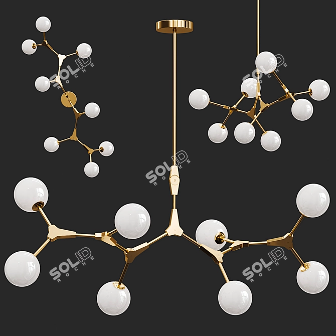 Ethereal Beanstalk Glass Chandelier 3D model image 5