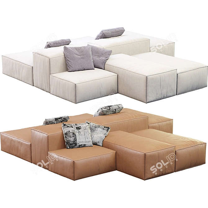 Contemporary Living Divani Sofa 3D model image 1