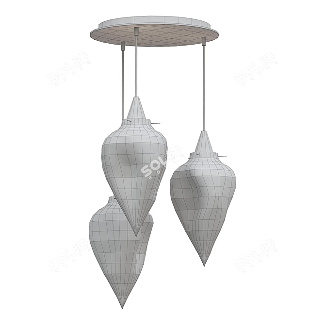 Natural Rock Pendant Light 3D model image 2