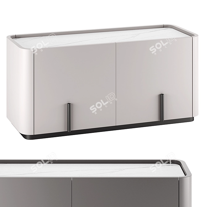 Modern Liu Jo Nightstand - Designer Collection 3D model image 1