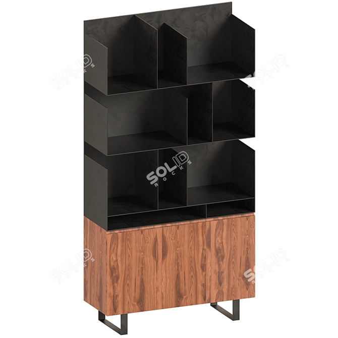 Modern Steel Bookcase by REDA 3D model image 1