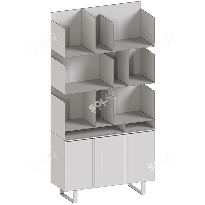Modern Steel Bookcase by REDA 3D model image 2