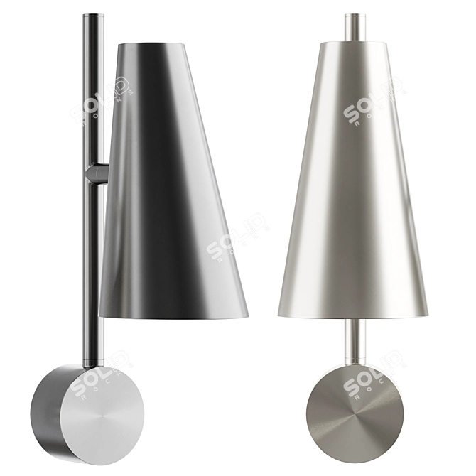 Satin Cone Wall Lamp by Benny Frandsen 3D model image 1
