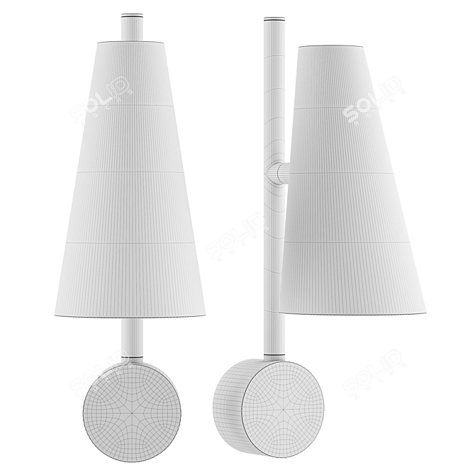 Satin Cone Wall Lamp by Benny Frandsen 3D model image 2