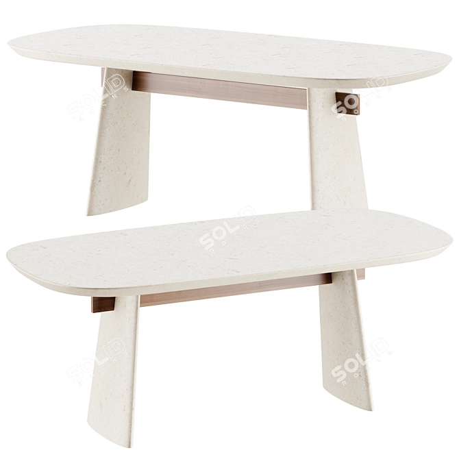 Natuzzi Italia ADAM Dining Table 3D model image 2