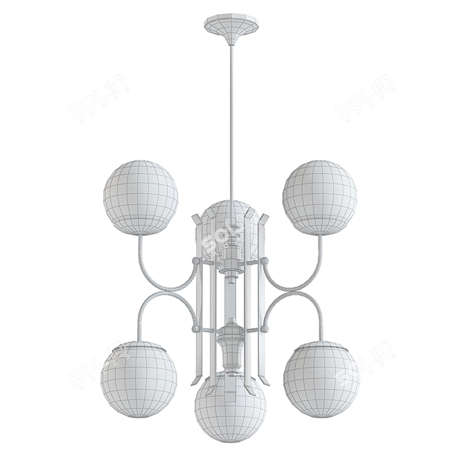 Modern Stilnovo 6 Light Chandelier 3D model image 2