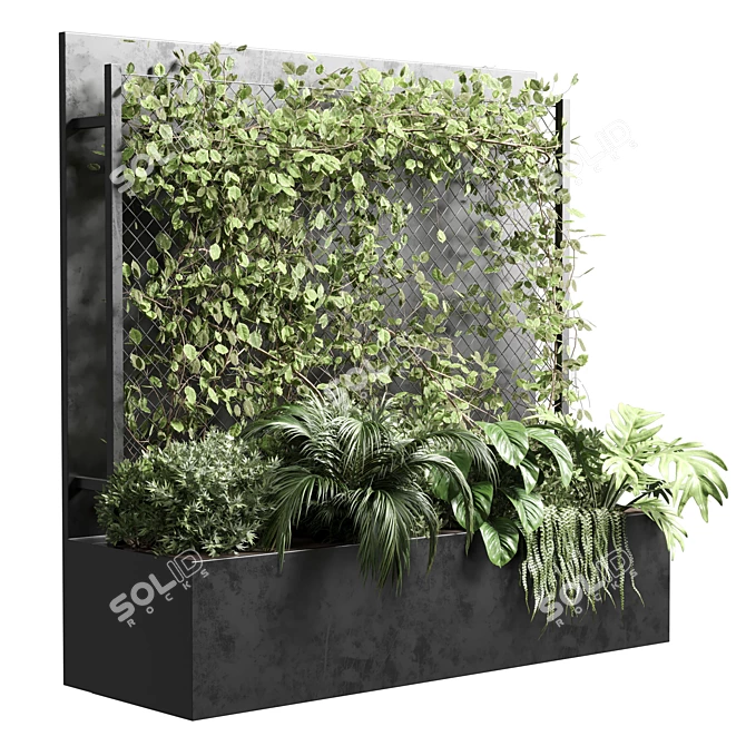 Vertical Garden Box with Ivy 3D model image 1